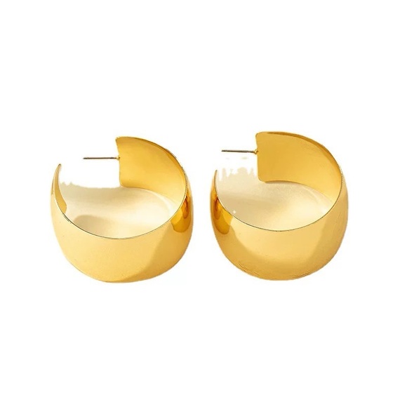 3/$20 Chunky Statement Gold Hoop Earrings - Picture 5 of 11